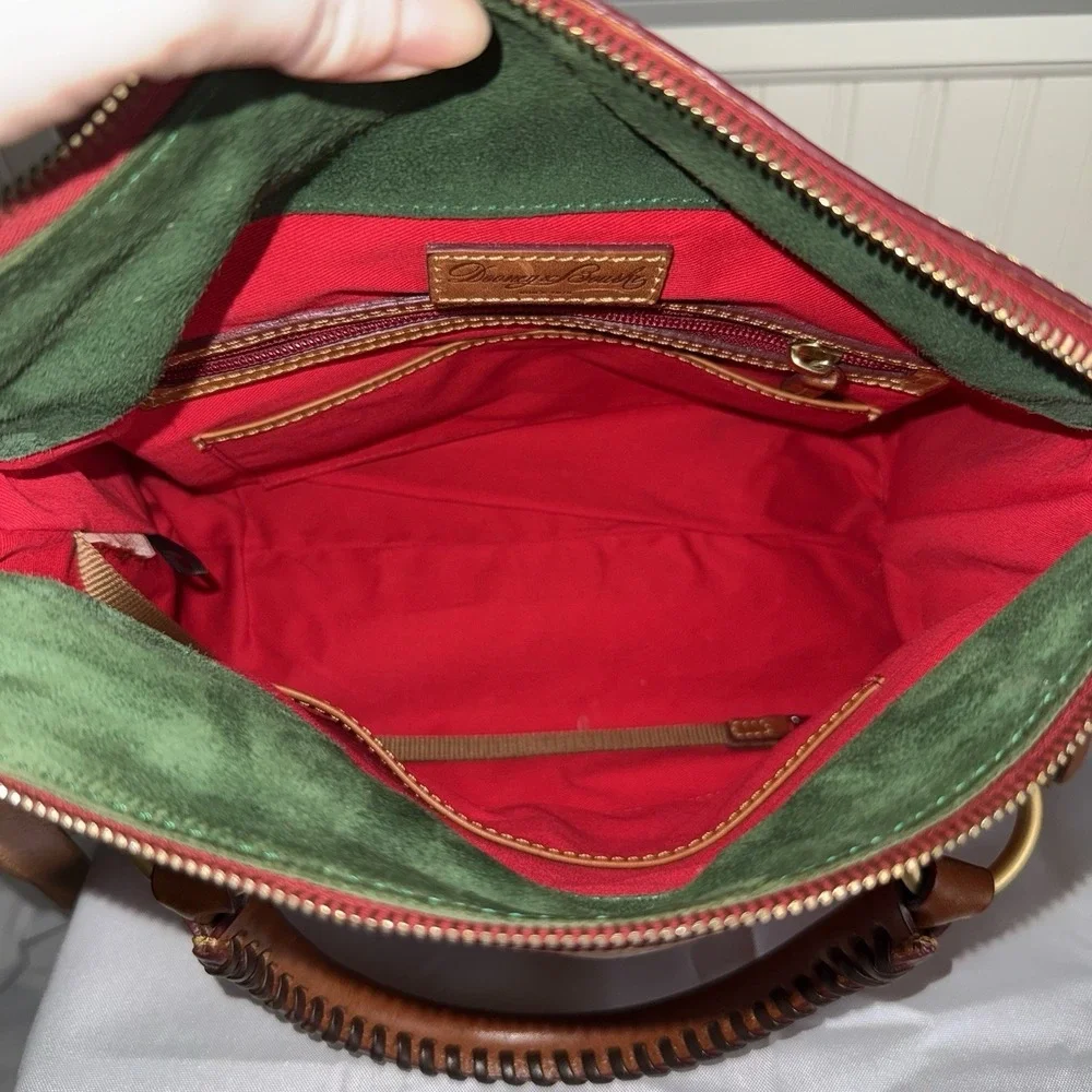 Dooney & Bourke Medium Natural Brown Florentine Leather Satchel  Bag Purse EUC